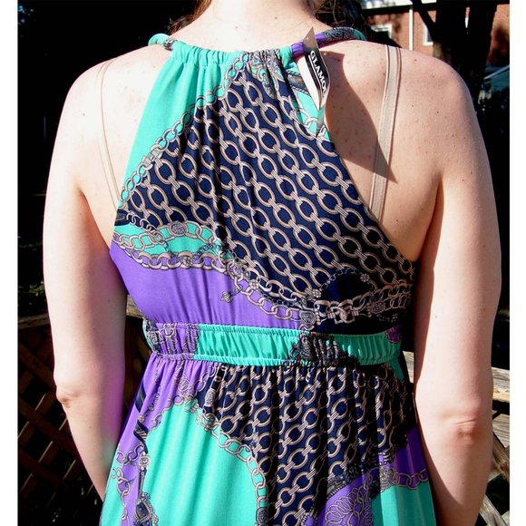 NWT Sexy Chain print maxi dress by GLAMOUR sz 6-10 - Picture 5 of 5
